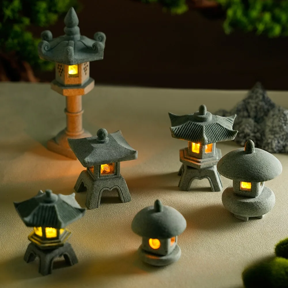 Outdoor Zen Lighting - Mini linterna de Pagoda, estatua de