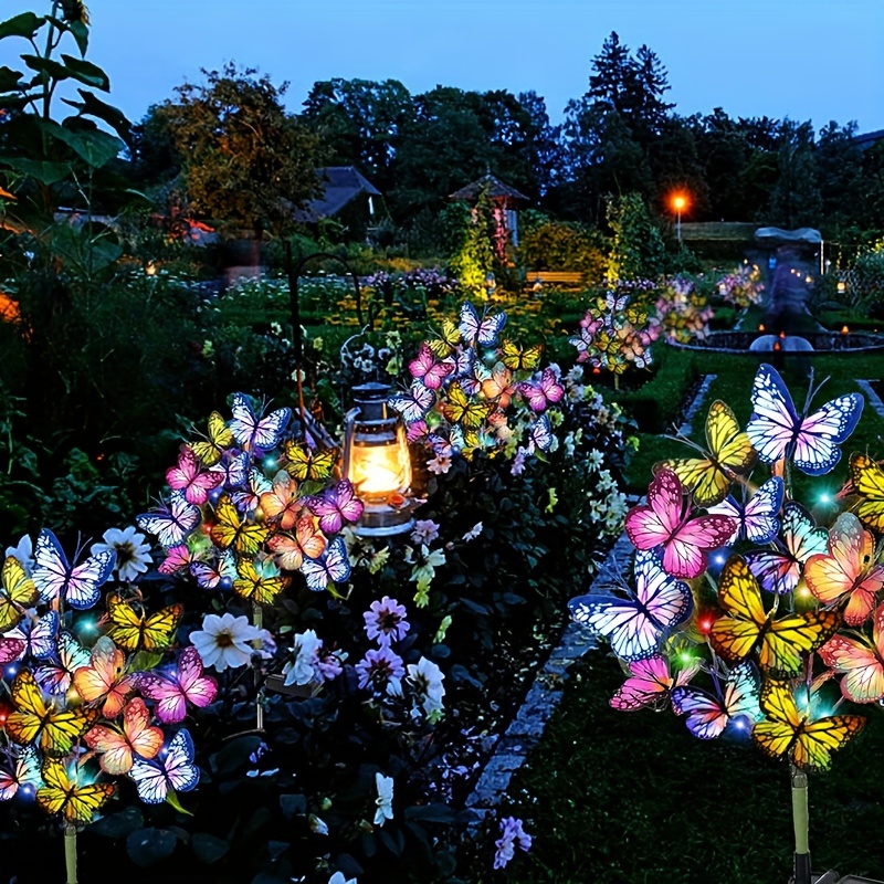 Outdoor Lighting Ground - Luces LED solares de mariposa para