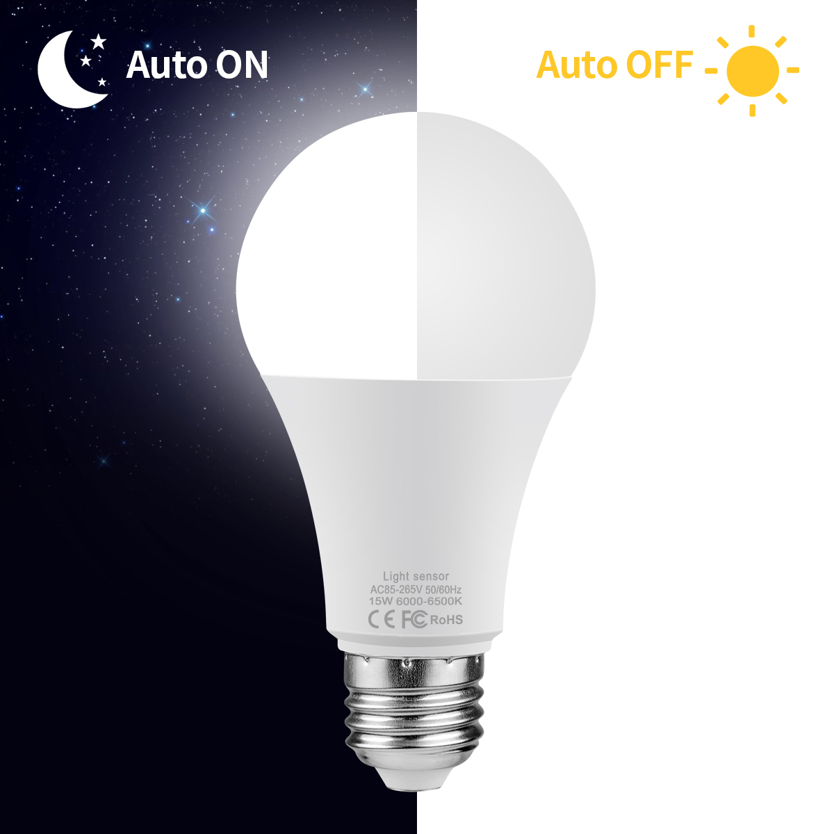 Dusk To Dawn Bulb - Bombilla LED de 15W E27 de