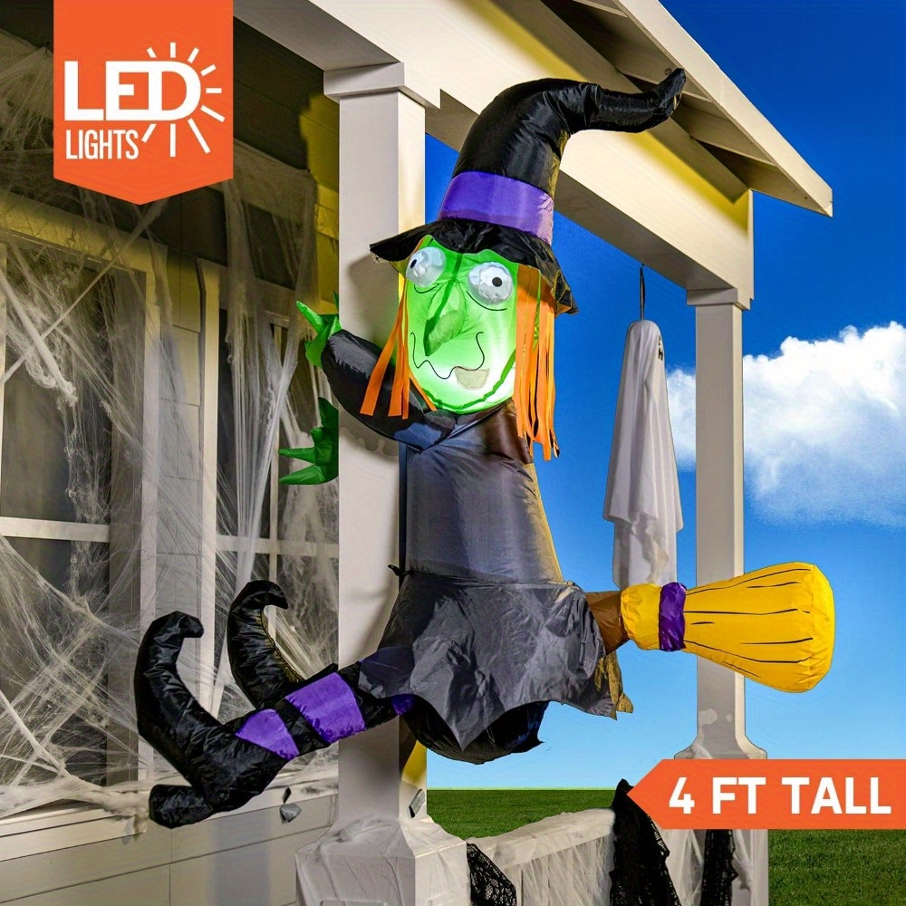 Outdoor Lighting Ideas For Party - Bruja inflable de Halloween de 4