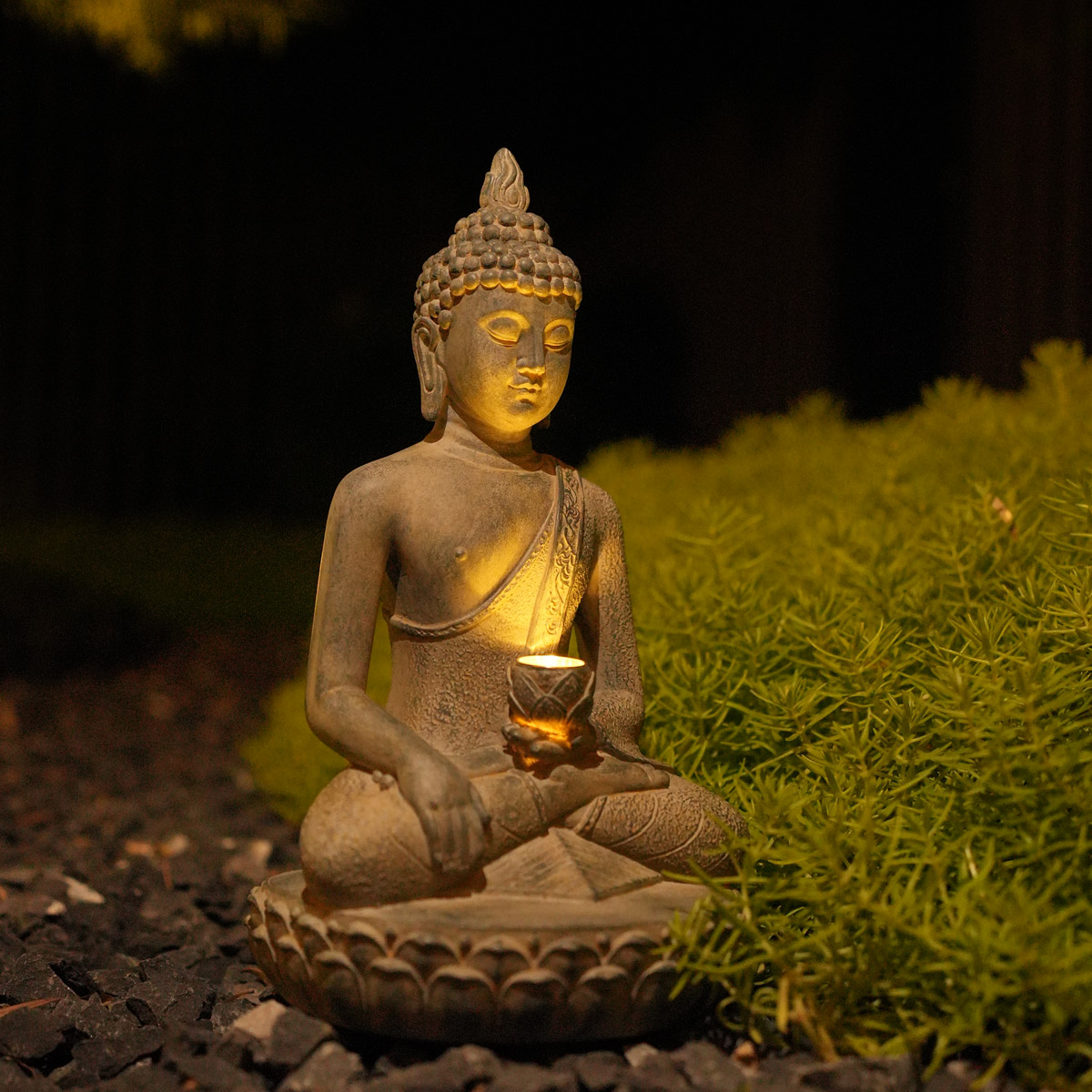 Outdoor Zen Lighting - Estatua de Buda con Luz, Inspirada