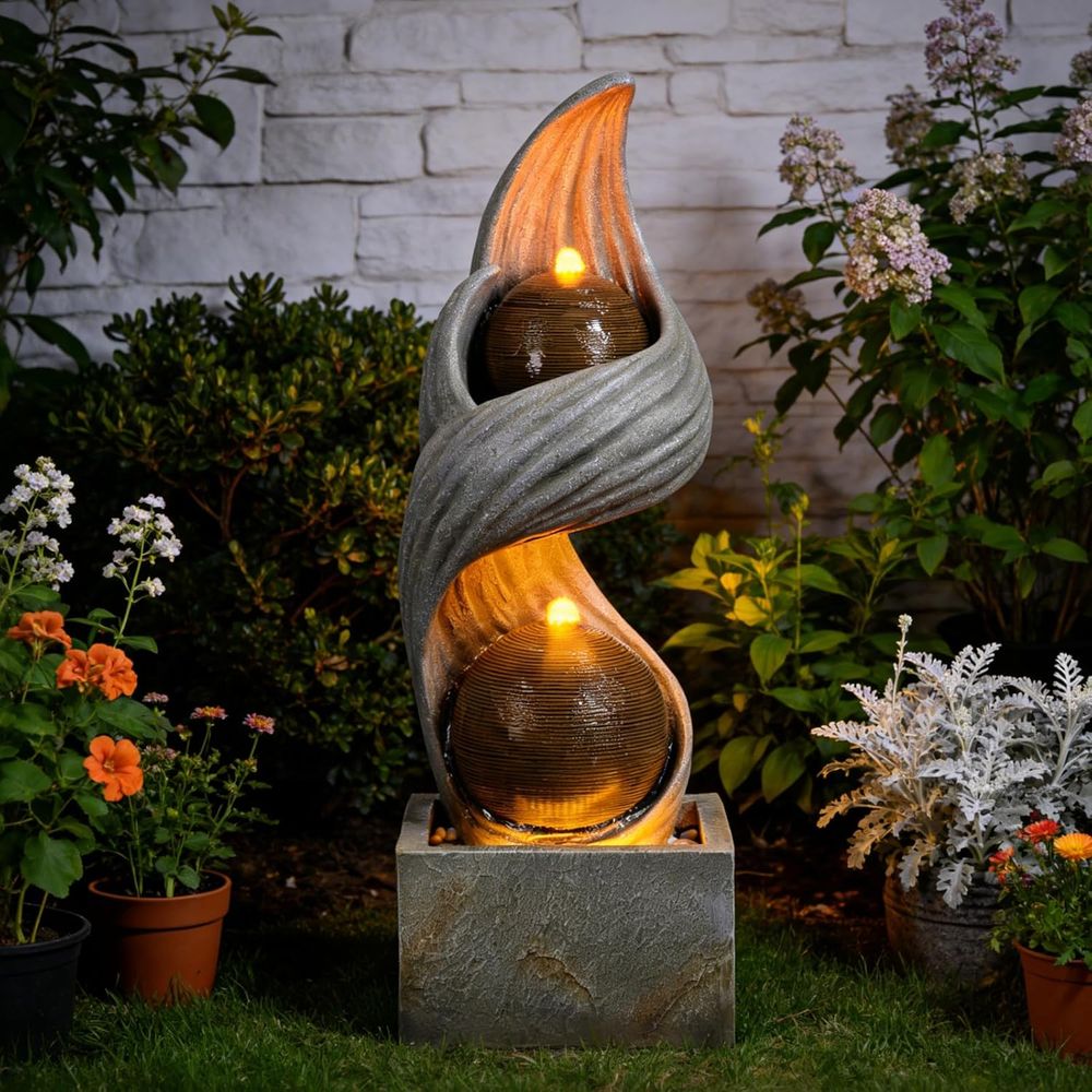 Outdoor Zen Lighting - Fuente de agua grande para exteriores