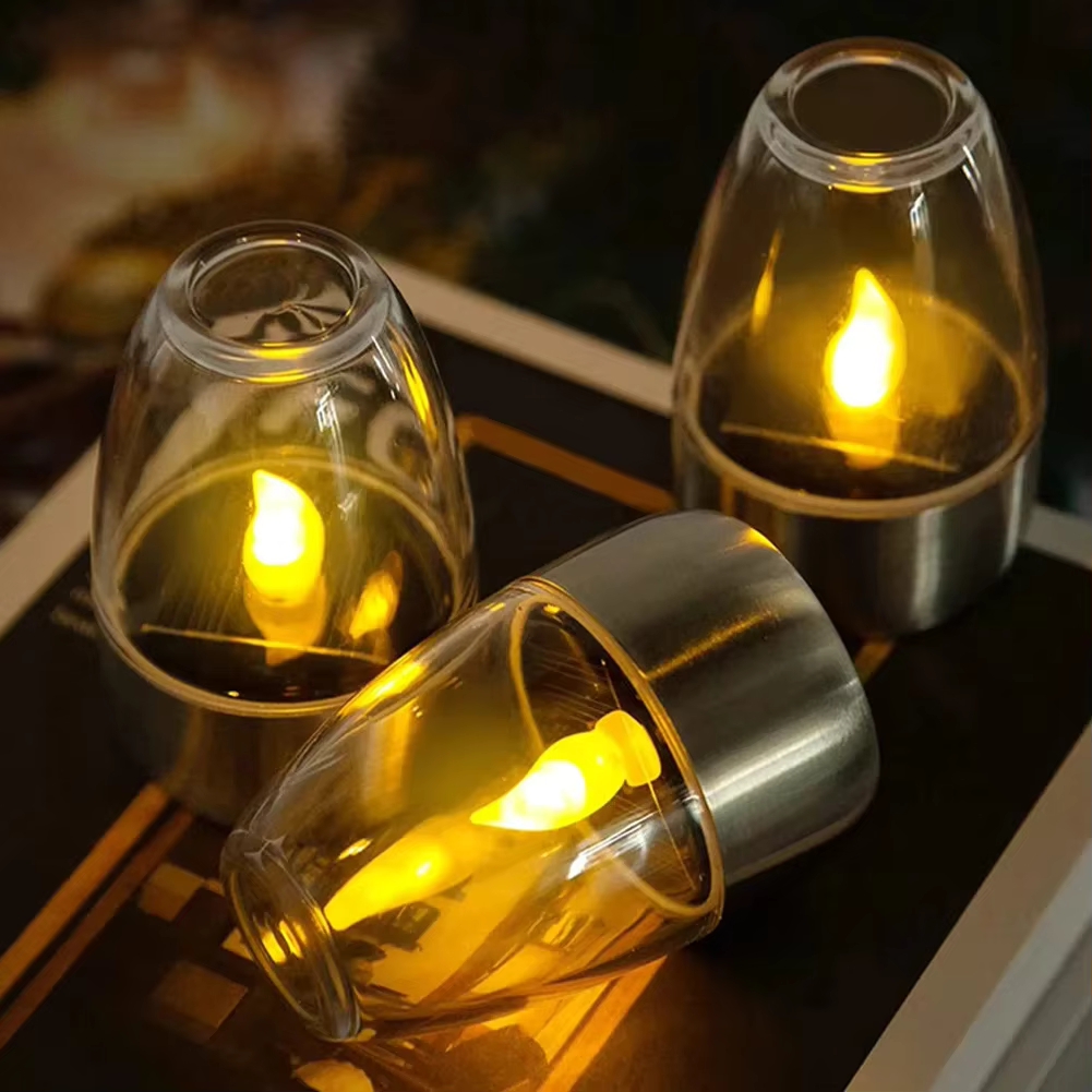 Outdoor Lighting Deck - Velas solares LED de acero inoxidable