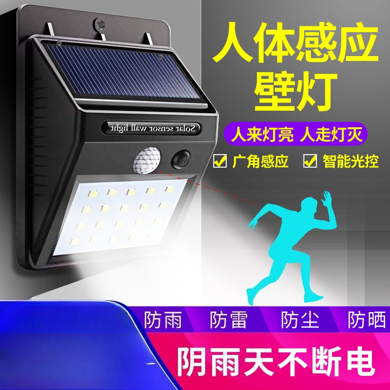 Outdoor Lighting With Motion Sensor - Lámpara Solar de Pared con Sensor