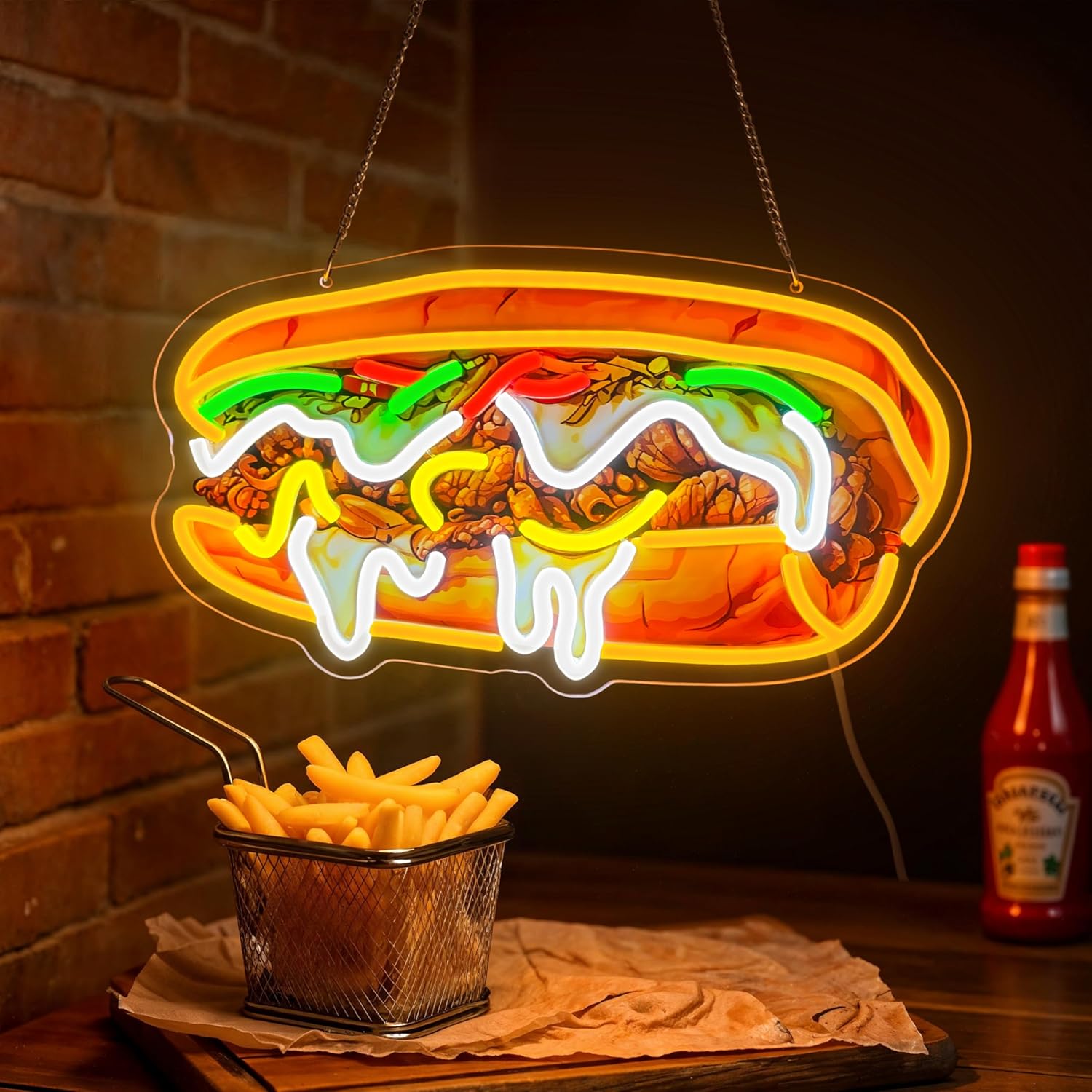 Outdoor Lighting Vendor - Letrero de Neón Philly Cheesesteak, Luz