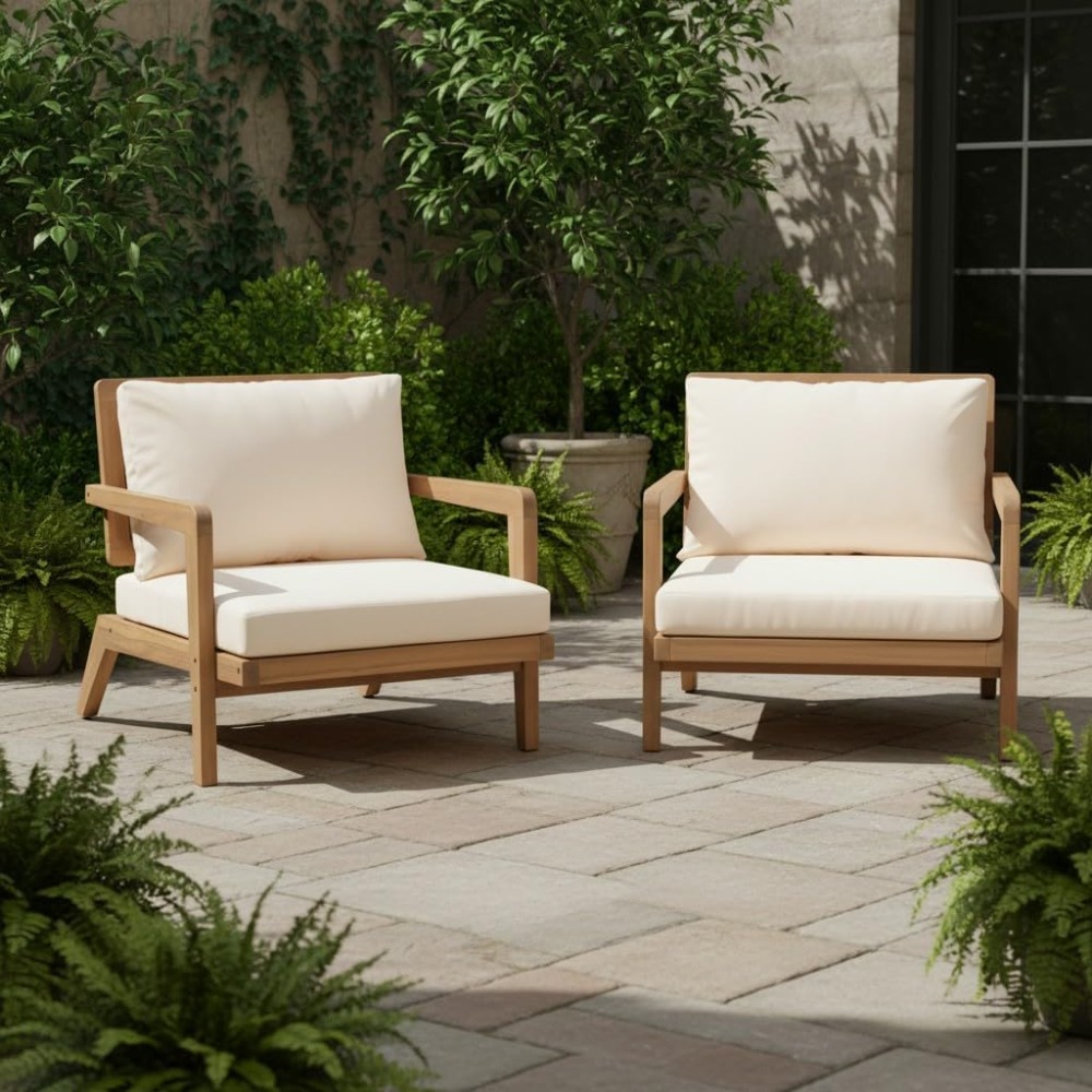 Outdoor Lighting Mid Century Modern - Juego de 2 sillas de salón