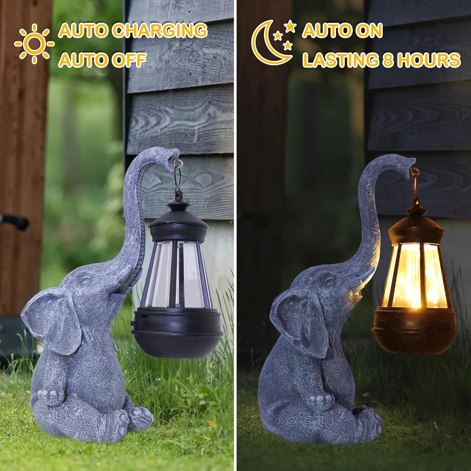 Estatua de elefante de resina  - Outdoor Lighting Traditional reseña y precio