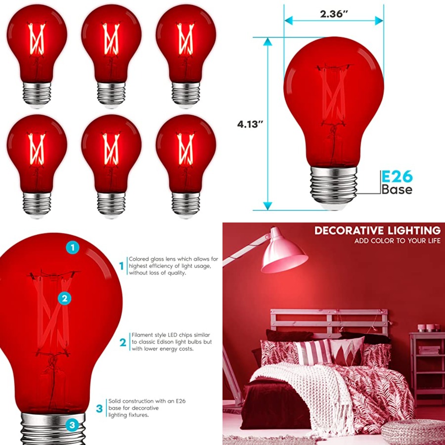 Bombillas LED Edison A19, Equi - Outdoor Lighting And Decor reseña y precio