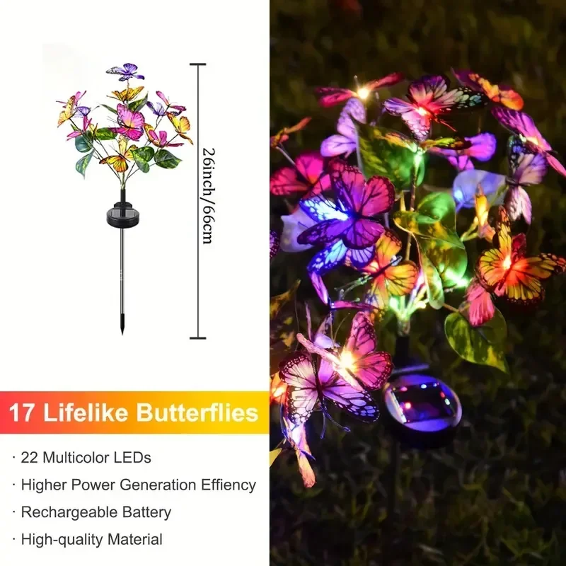 Luces LED solares de mariposa  - Outdoor Lighting Ground reseña y precio