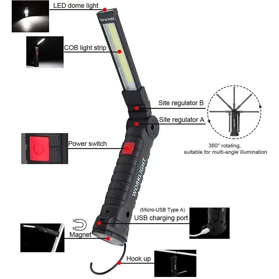 Linterna LED portátil con ganc - Outdoor Lighting Types reseña y precio