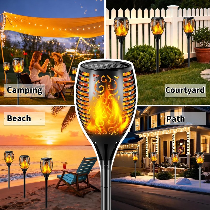 Paquete de 1/2/4 Lámparas Sola - Fire Torch Solar reseña y precio