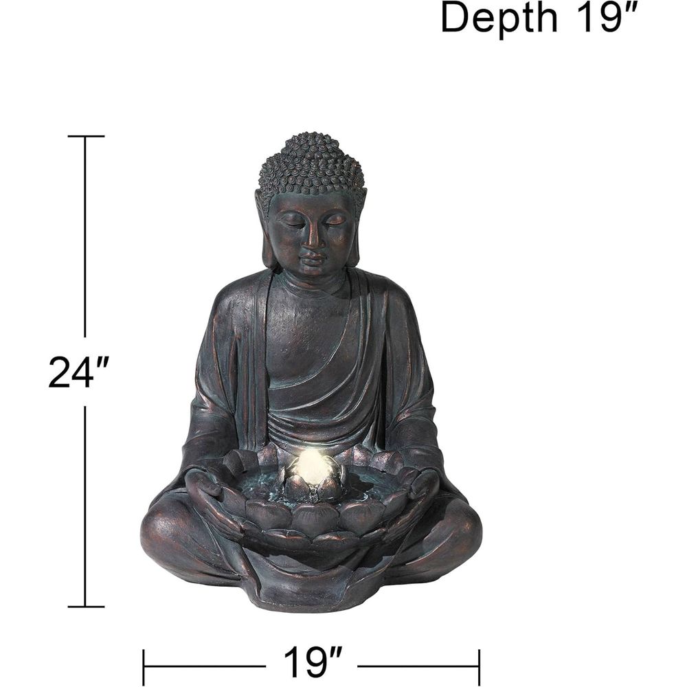 Buda Meditando de 24 Pulgadas  - Outdoor Zen Lighting reseña y precio