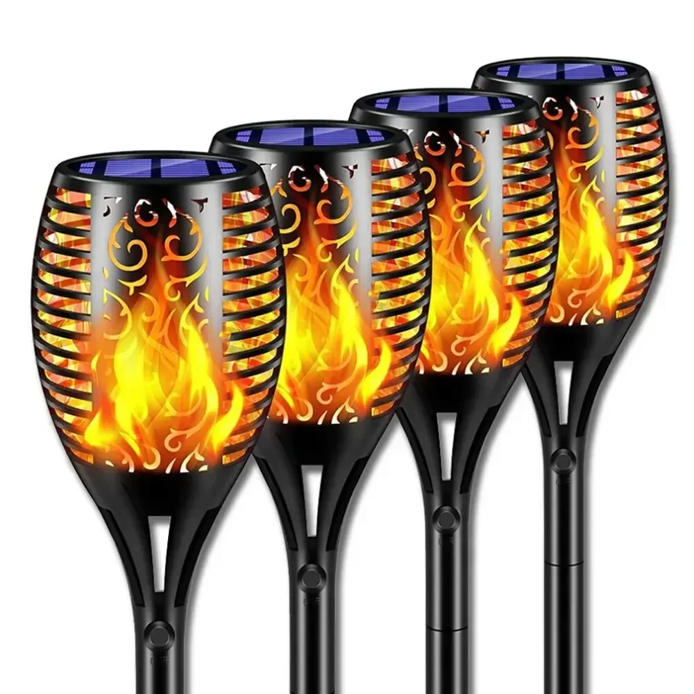 Lámpara Solar de Jardín con Ll - Fire Torch Solar reseña y precio