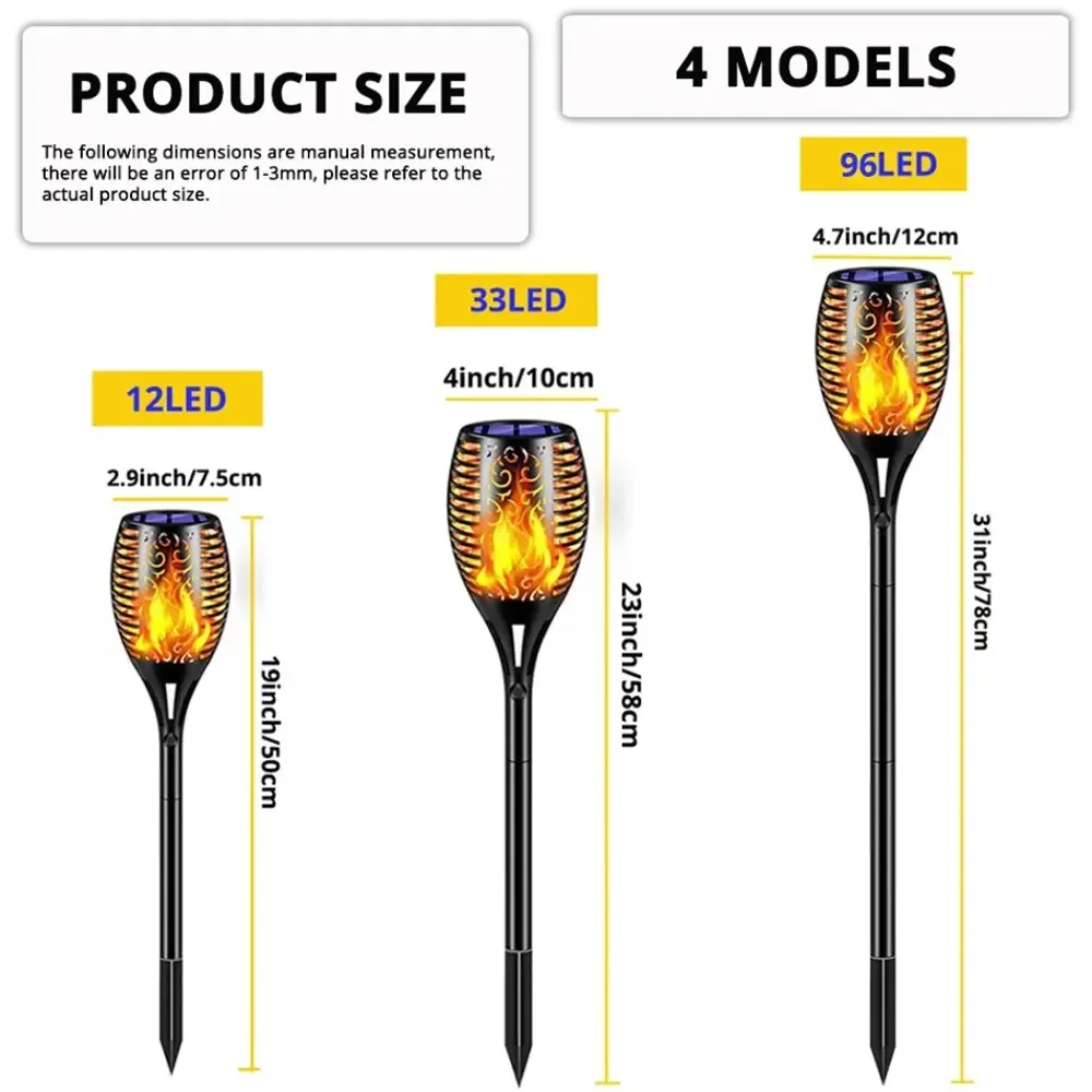 Lámpara Solar de Jardín con Ll - Fire Torch Solar reseña y precio