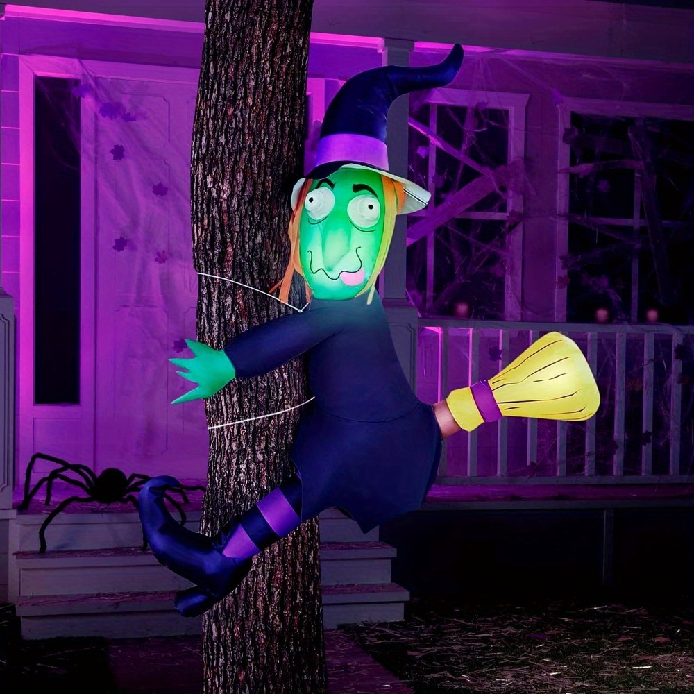Bruja inflable de Halloween de - Outdoor Lighting Ideas For Party reseña y precio