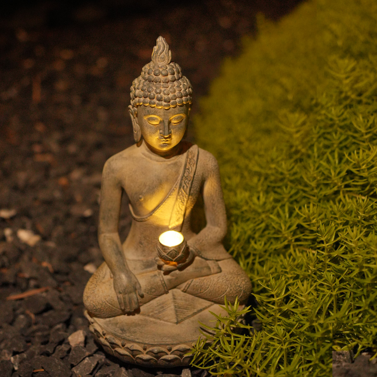 Estatua de Buda con Luz, Inspi - Outdoor Zen Lighting reseña y precio