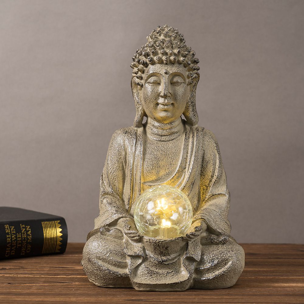 Estatua de Buda de resina Vile - Outdoor Zen Lighting reseña y precio