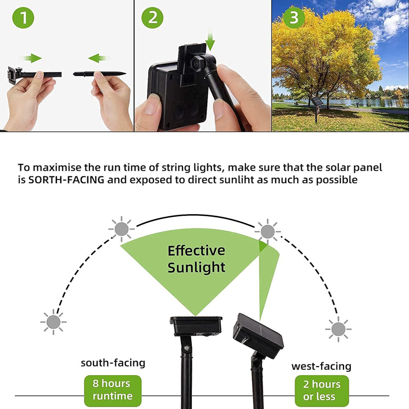 Guirnalda de luces LED solares - Outdoor Lighting Driveway reseña y precio