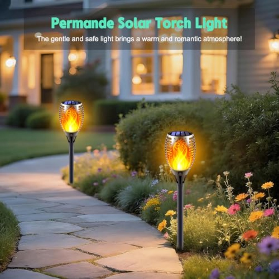 Luces Solares con Efecto de Ll - Fire Torch Solar reseña y precio