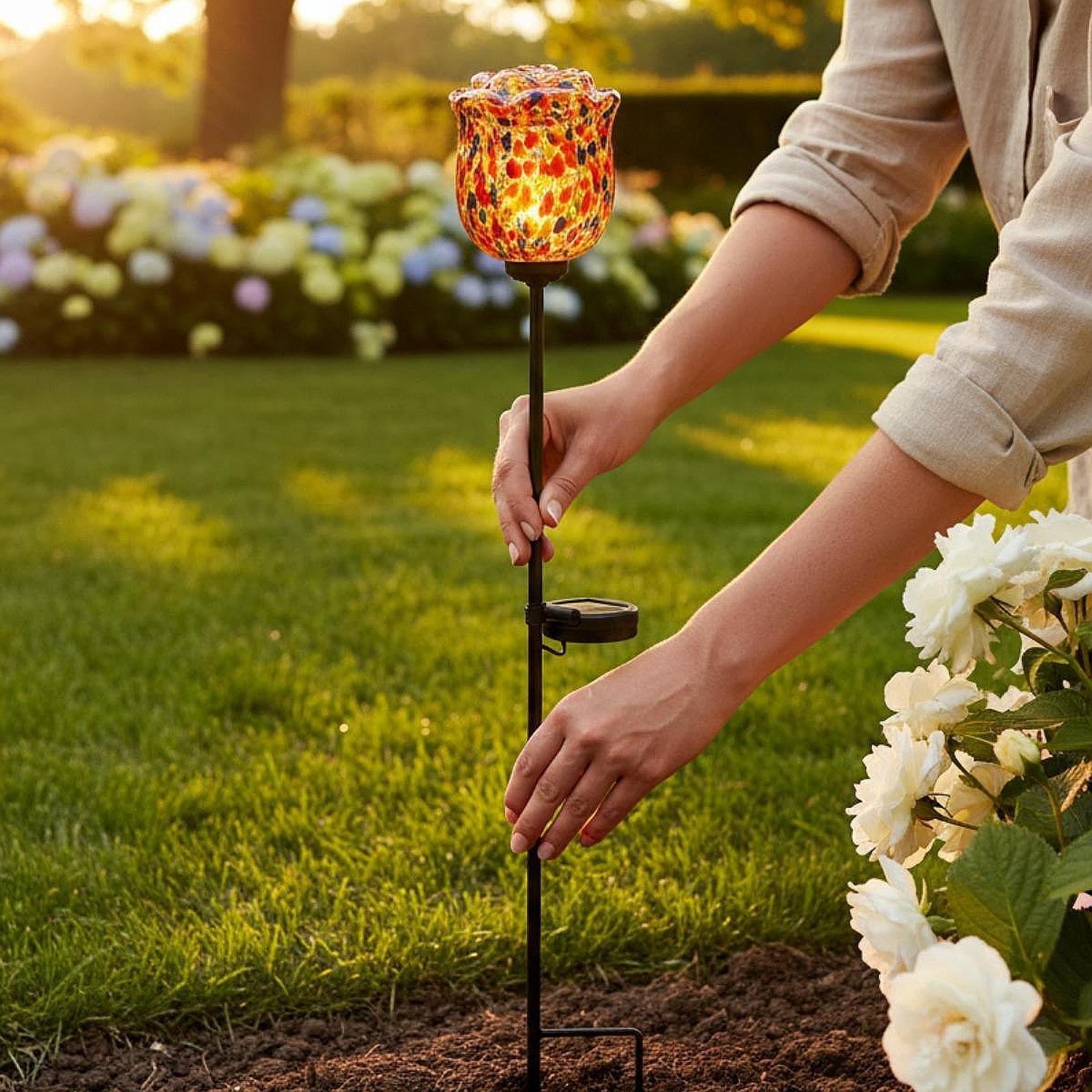 Lámpara Solar de Rosas para Ex - Outdoor Lighting Accent reseña y precio