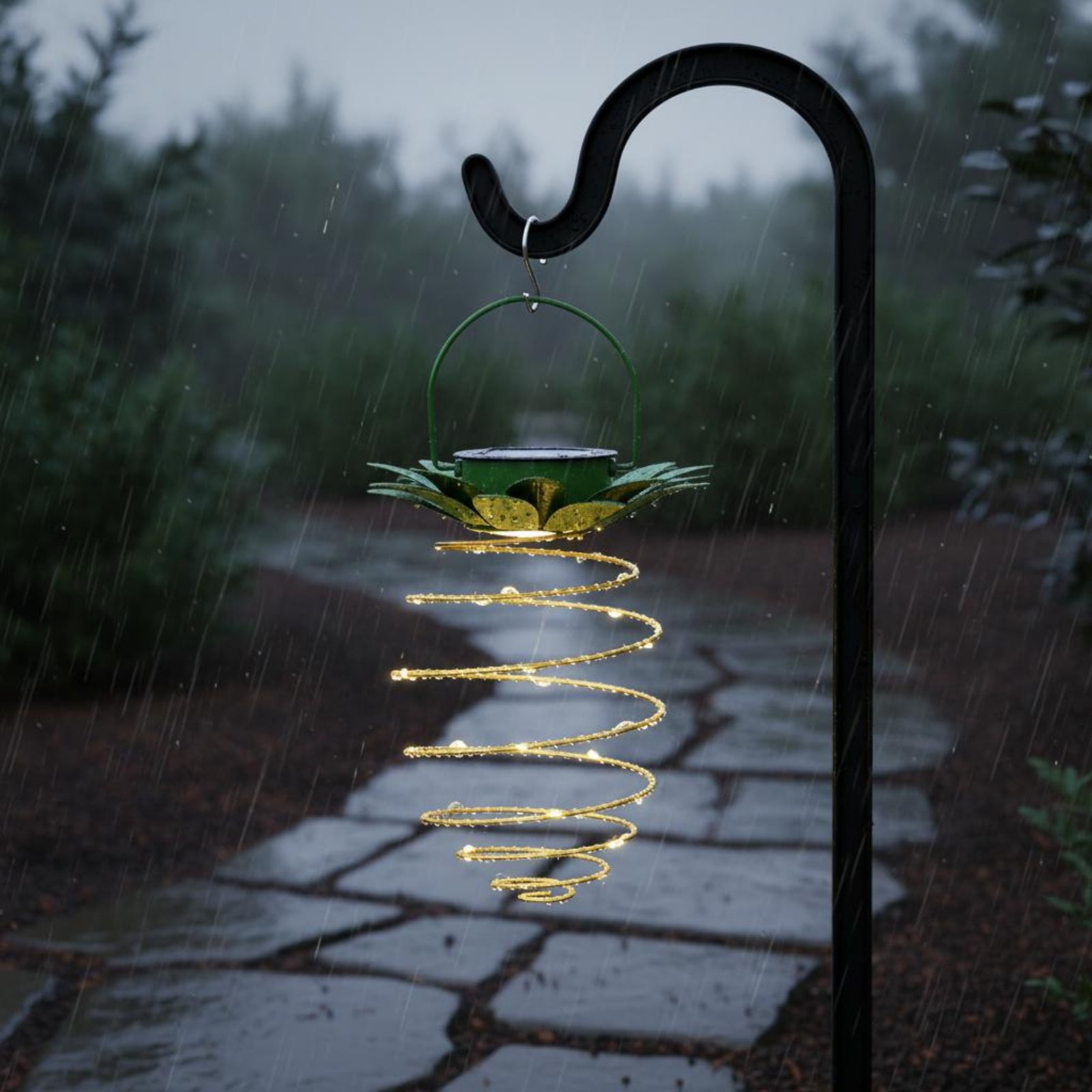 Lámpara solar con forma de piñ - Outdoor Lighting And Decor reseña y precio