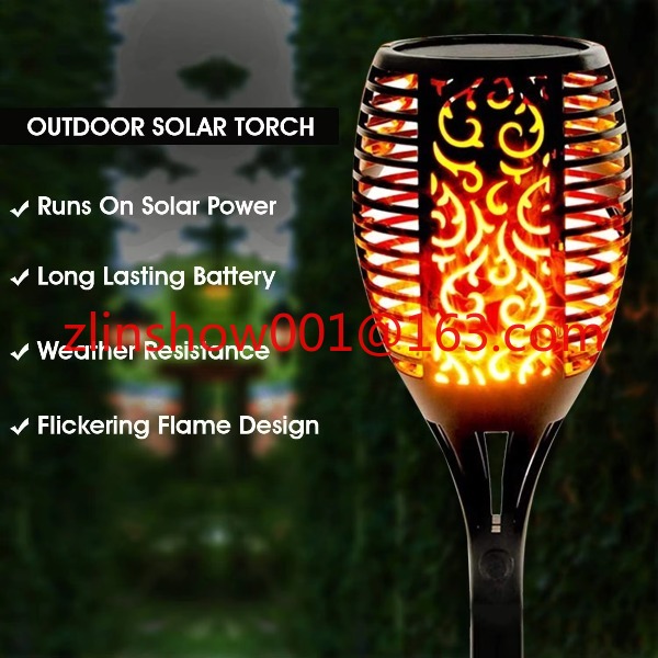 96led decoración de jardín al  - Fire Torch Solar reseña y precio