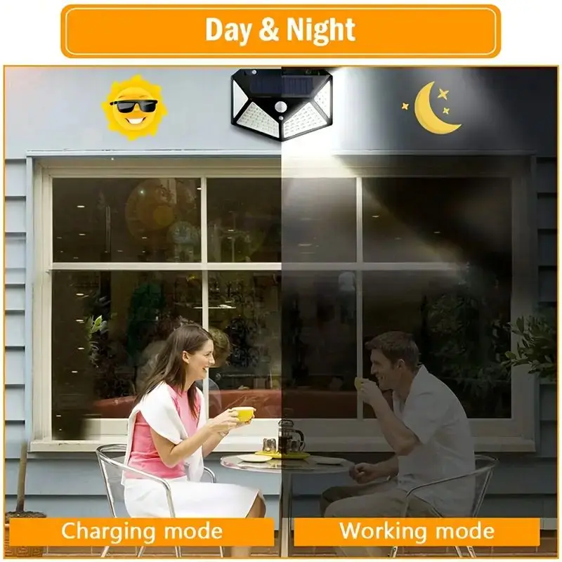 Lámpara Solar de Jardín de 100 - Outdoor Lighting With Motion Sensor reseña y precio