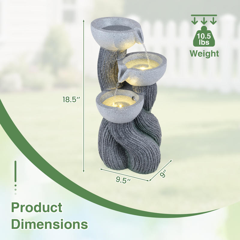 Fuente de Agua de 3 Niveles pa - Outdoor Lighting Deck reseña y precio