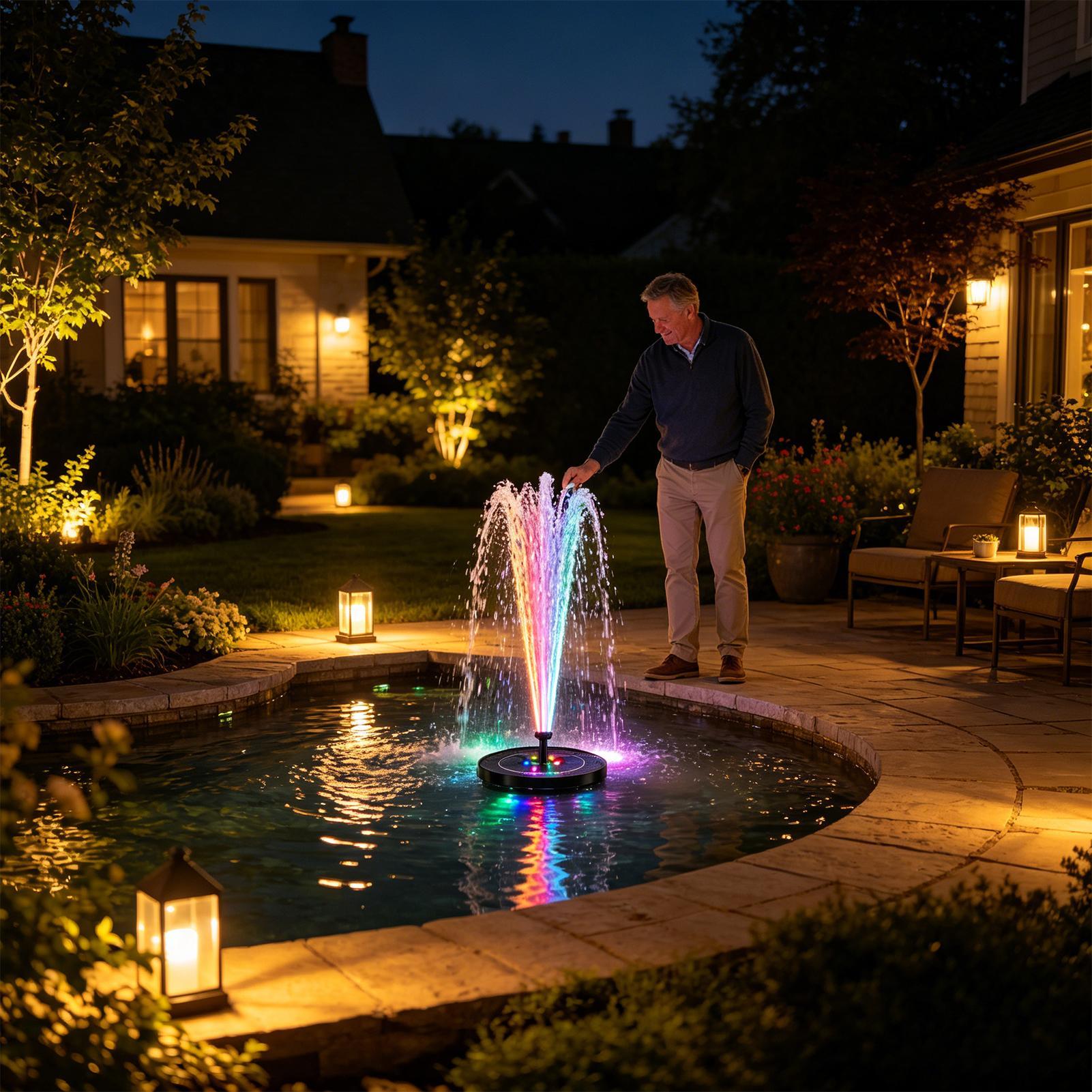 Fuente Solar Flotante para Bañ - Outdoor Lighting Deck reseña y precio