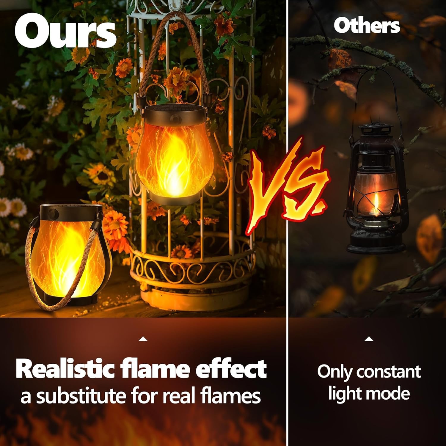 Lámpara Solar Colgante con Lla - Fire Torch Solar reseña y precio