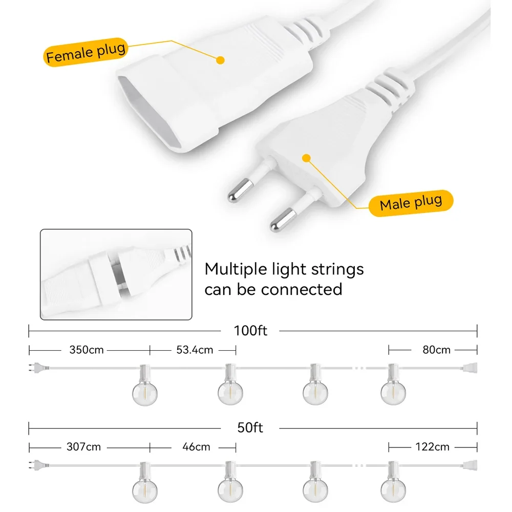 Guirnalda de luces LED G40 de  - Outdoor Lighting Driveway reseña y precio