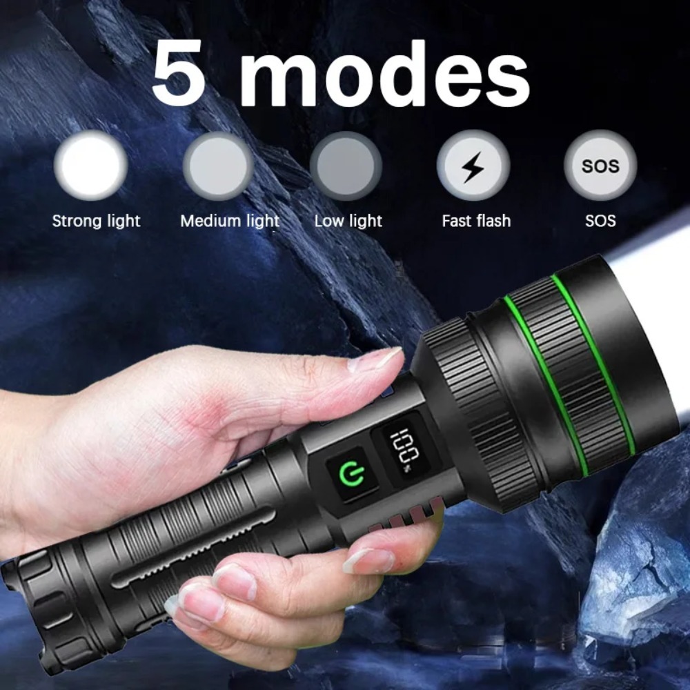 Potente linterna LED con zoom, - Outdoor Lighting Types reseña y precio