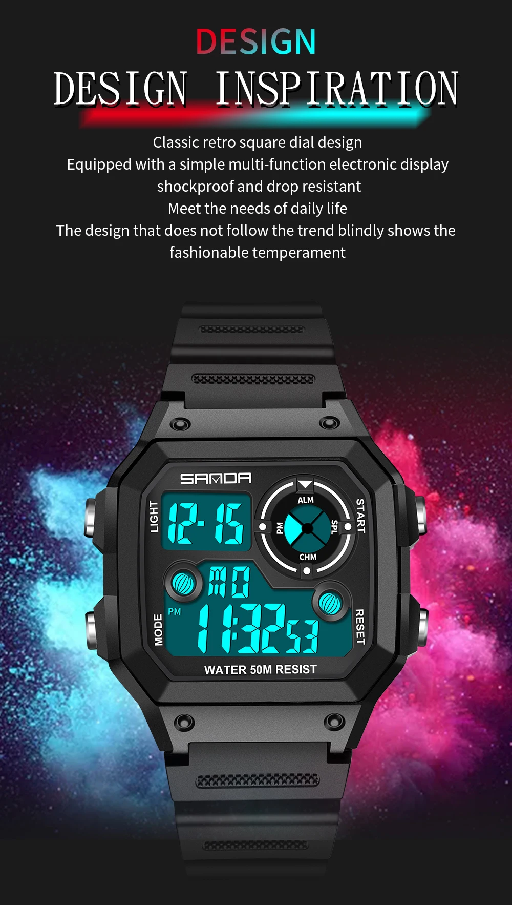 Reloj Deportivo SANDA 418 2026 - Outdoor Lighting Deck reseña y precio